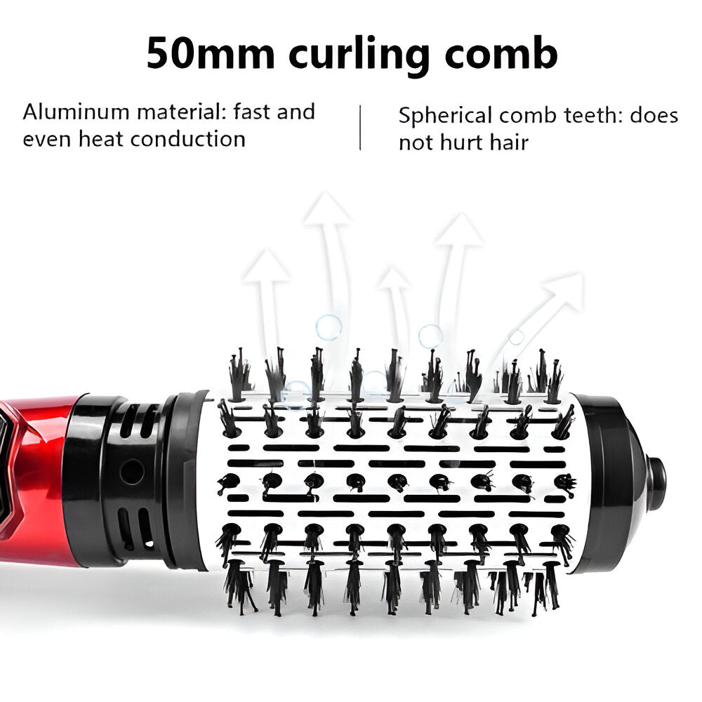Rotating Hot Air Brush Hair Styler Dryer Set with Interchangeable Round Brush Heads Ionic Blow Dry Volumizer