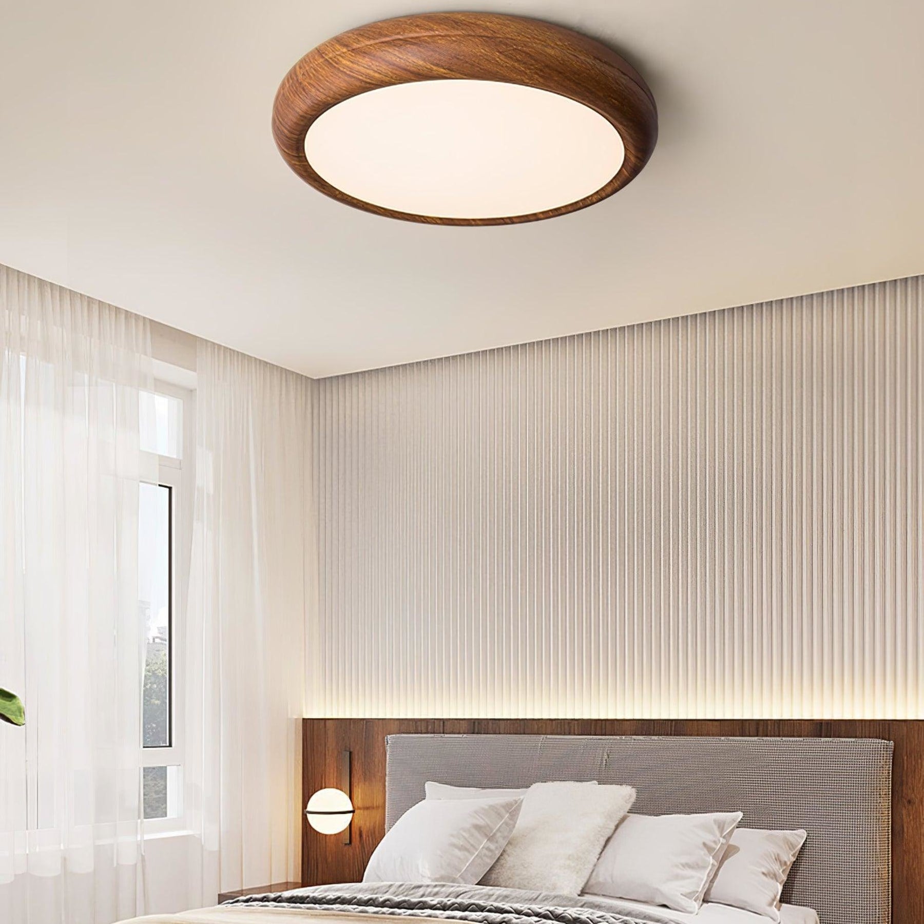 Modern Wood Flush Mount Ceiling Light for Living Room — Harbor Light Co.