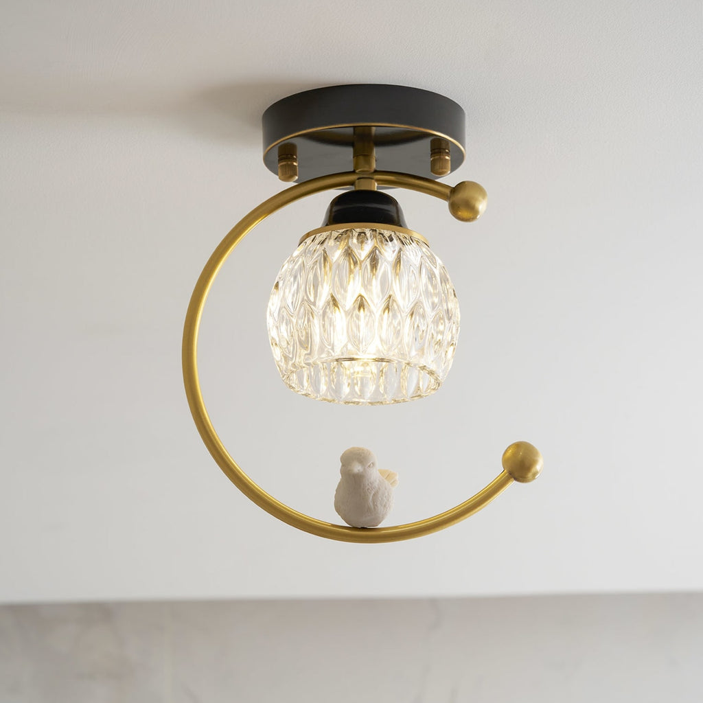 Modern Brass Semi-Flush Ceiling Light for Living Room — Harbor Light Co.