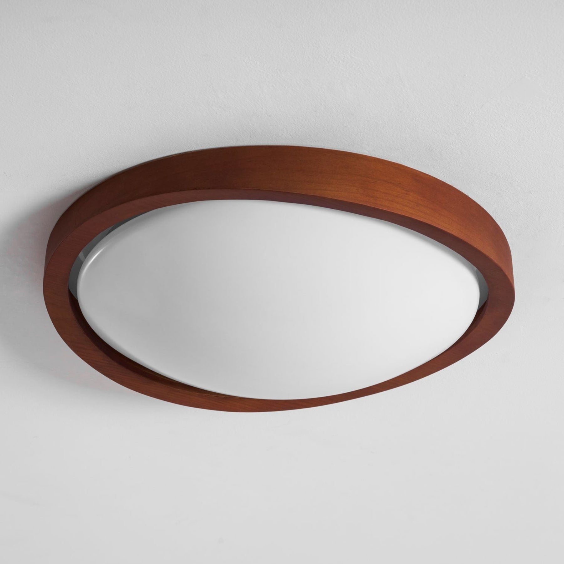 Modern Wood Flush Mount Ceiling Light With Tri-Color Glow — Harbor Light Co.