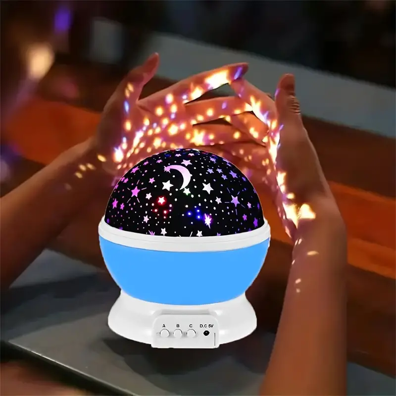 Star Projector Night Table Lamp with Rotating Dome