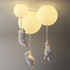Balloon Globe Ceiling Light with Bear Pull Cord