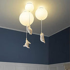 Balloon Globe Ceiling Light with Bear Pull Cord