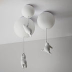 Balloon Globe Ceiling Light with Bear Pull Cord