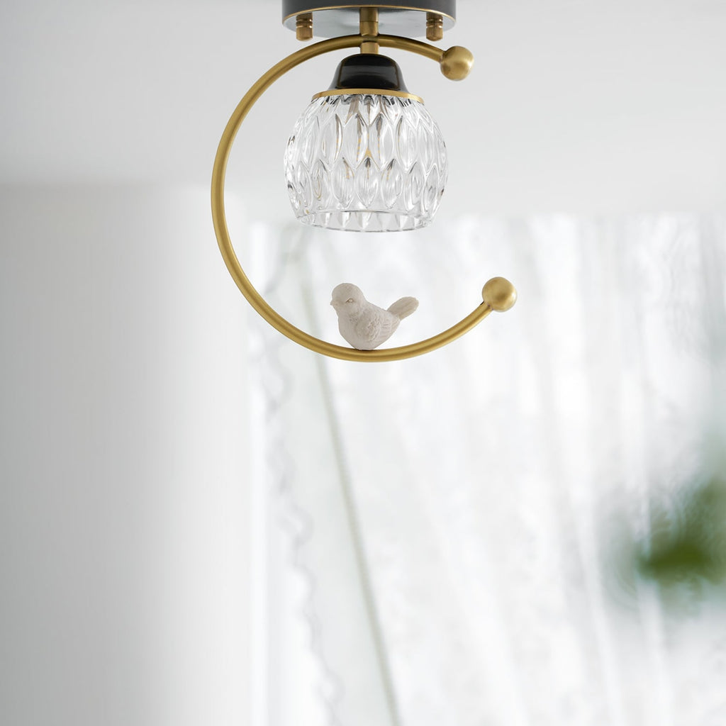 Modern Brass Semi-Flush Ceiling Light for Living Room — Harbor Light Co.
