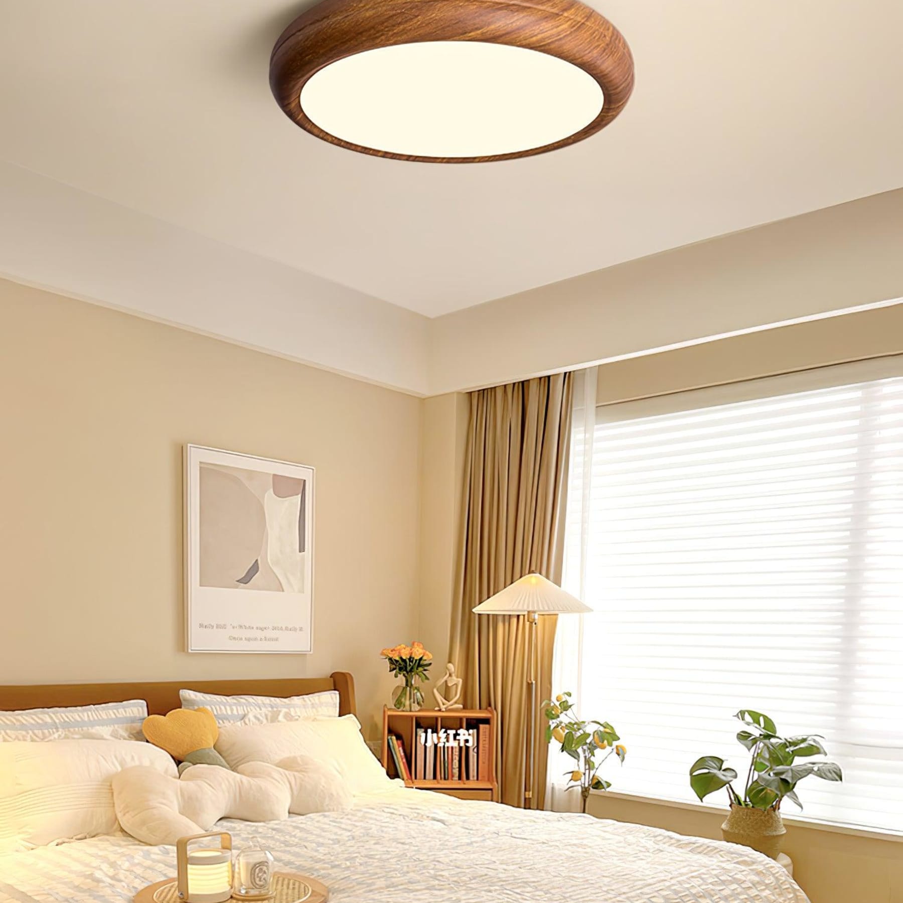 Modern Wood Flush Mount Ceiling Light for Living Room — Harbor Light Co.
