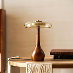 Modern Ash Wood and Brass Table Lamp for Living Room — Harbor Light Co.