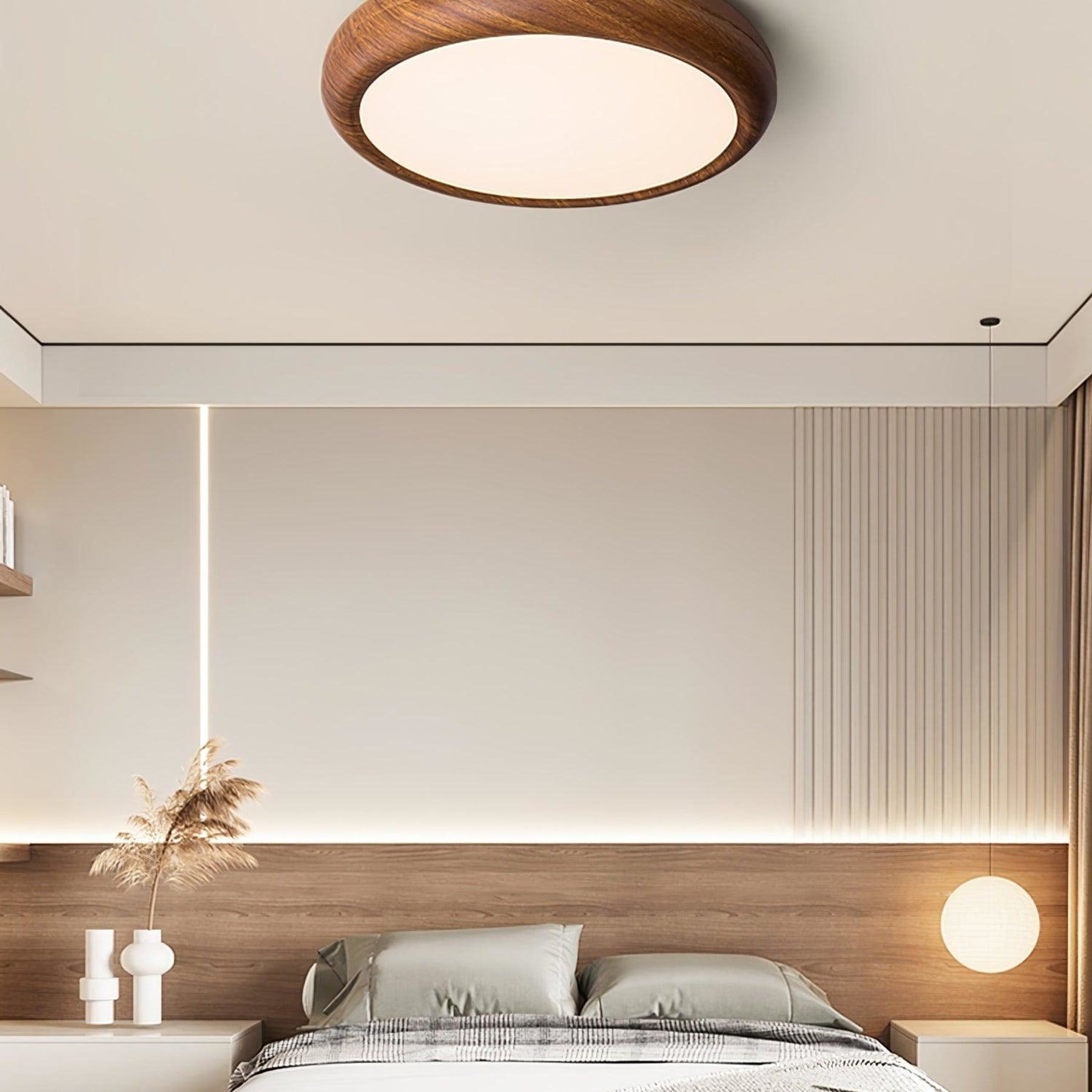 Modern Wood Flush Mount Ceiling Light for Living Room — Harbor Light Co.