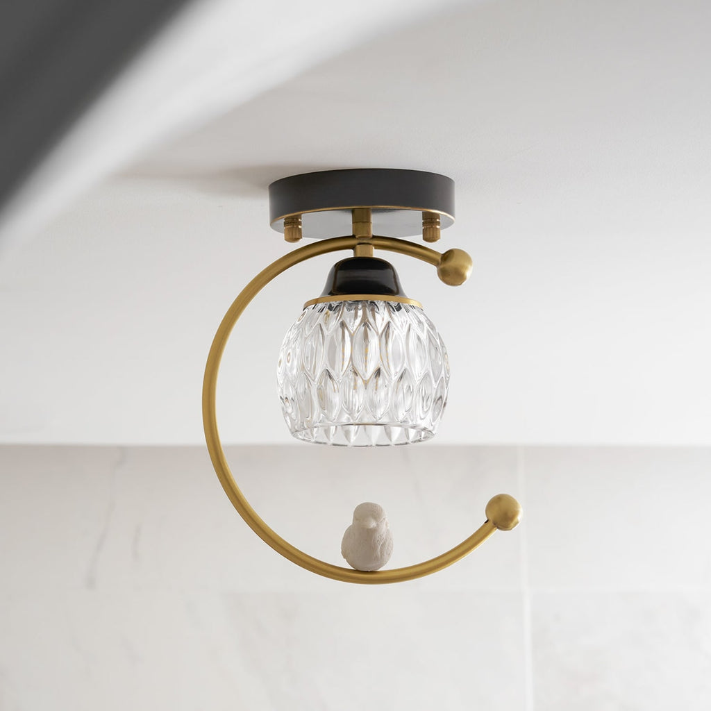 Modern Brass Semi-Flush Ceiling Light for Living Room — Harbor Light Co.