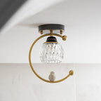 Modern Brass Semi-Flush Ceiling Light for Living Room — Harbor Light Co.