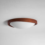 Modern Wood Flush Mount Ceiling Light With Tri-Color Glow — Harbor Light Co.