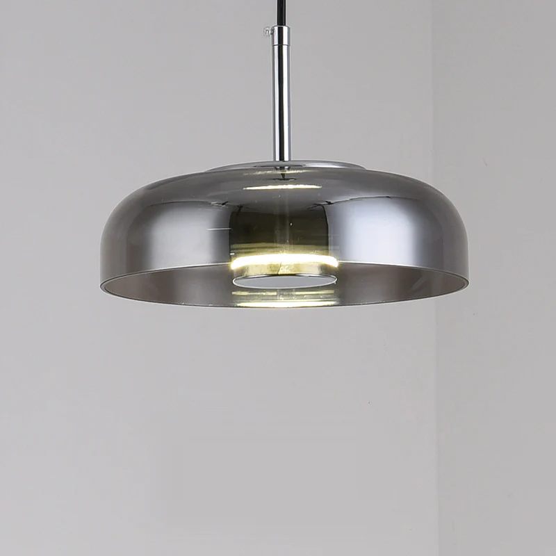 Glass Dining Room Pendant Light with Dimmable LED Light