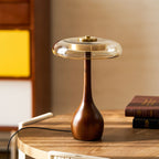 Modern Ash Wood and Brass Table Lamp for Living Room — Harbor Light Co.