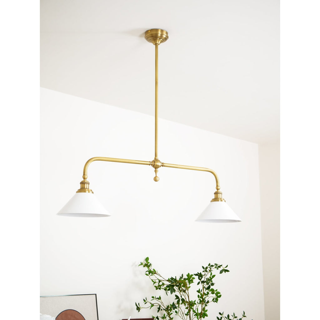 Modern Brass Pendant Light With Ceramic Shades for Dining Room — Harbor Light Co.