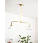 Modern Brass Pendant Light With Ceramic Shades for Dining Room — Harbor Light Co.