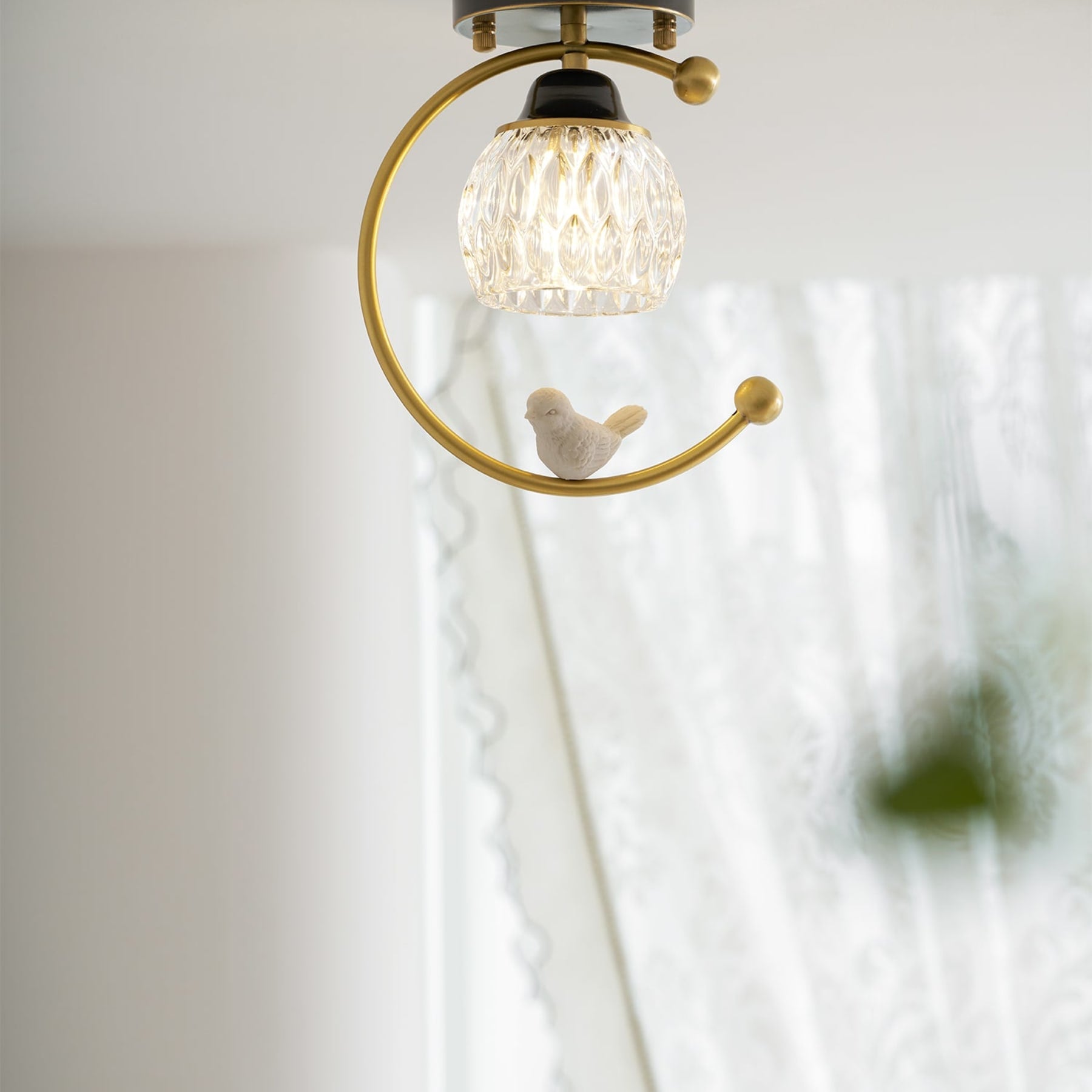 Modern Brass Semi-Flush Ceiling Light for Living Room — Harbor Light Co.