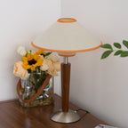 Retro Wood Table Lamp With Fabric Shade for Living Room — Harbor Light Co.
