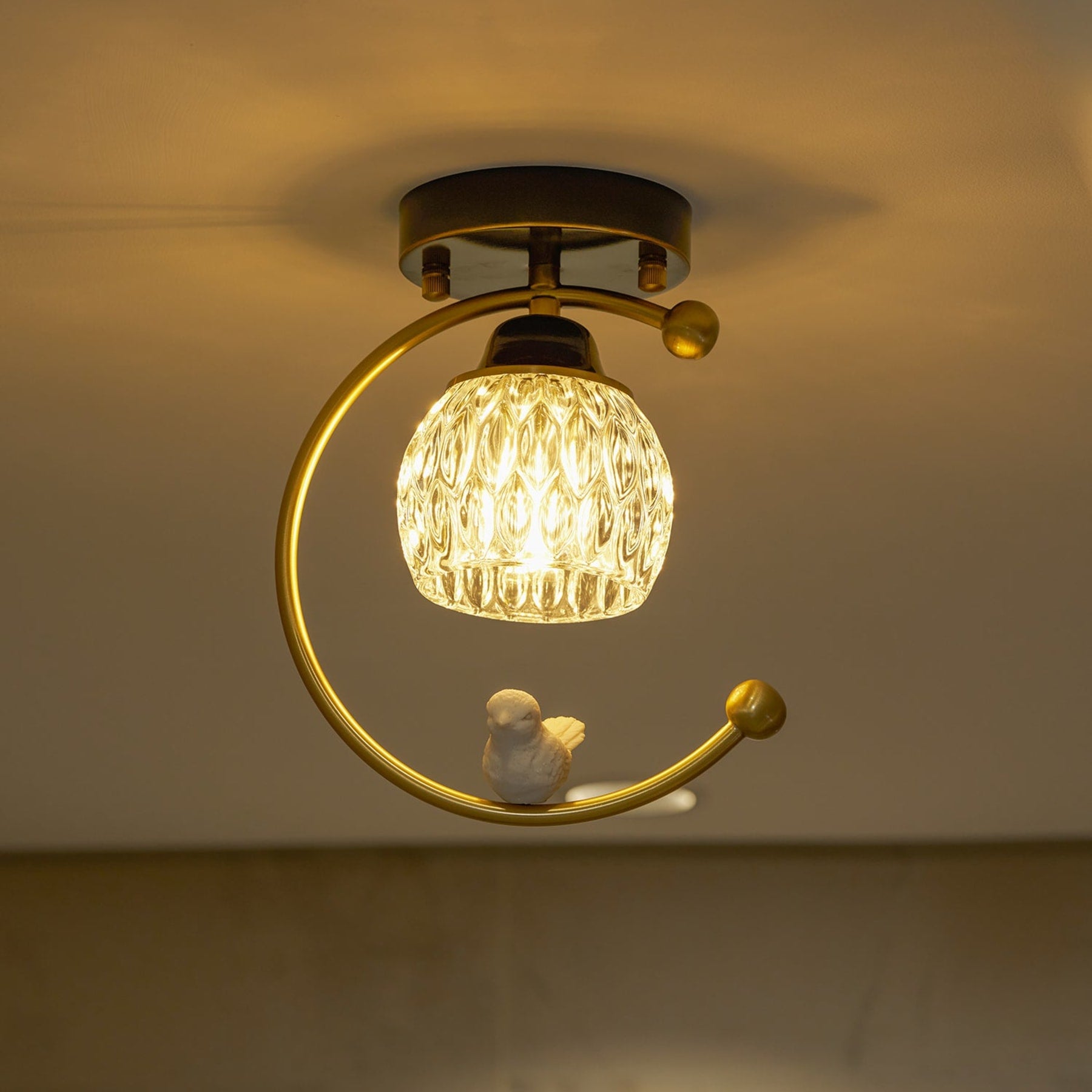 Modern Brass Semi-Flush Ceiling Light for Living Room — Harbor Light Co.
