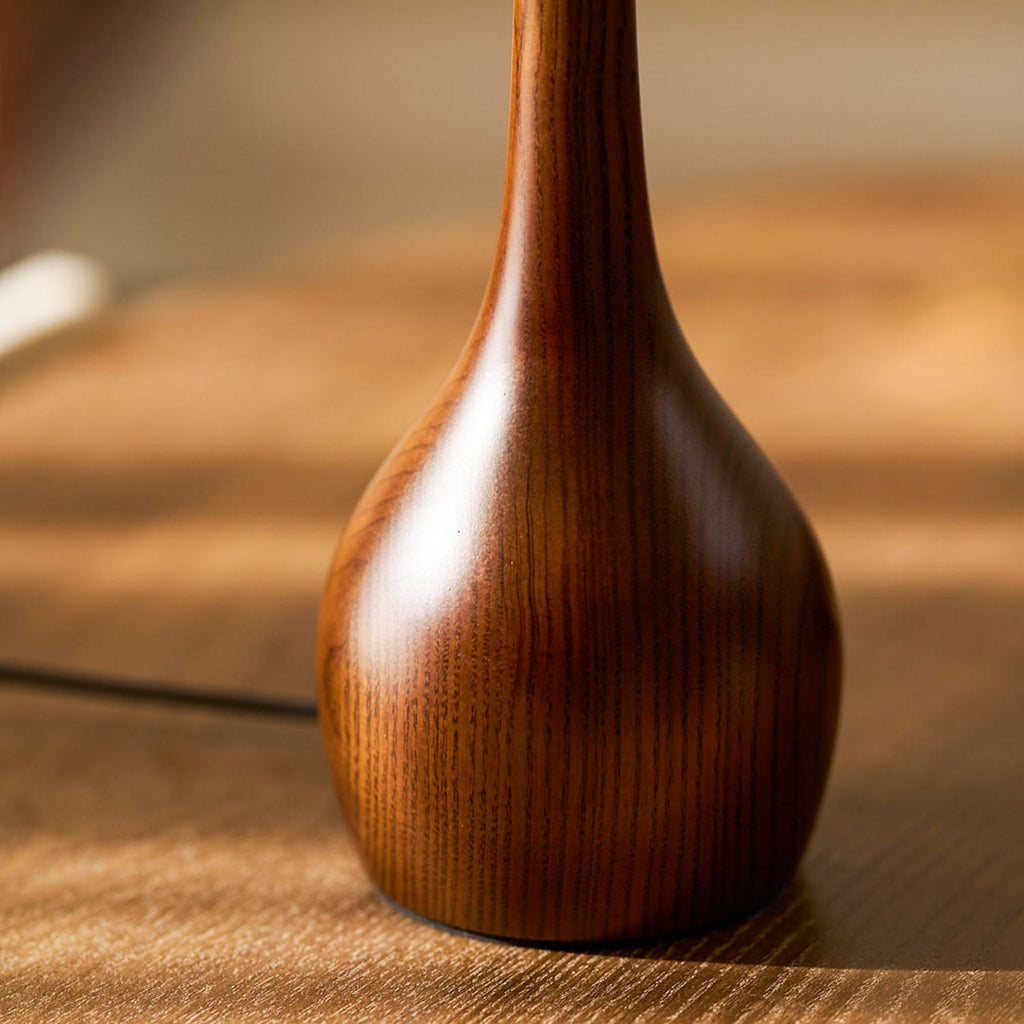 Modern Ash Wood and Brass Table Lamp for Living Room — Harbor Light Co.