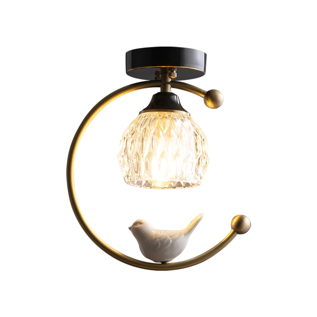 Modern Brass Semi-Flush Ceiling Light for Living Room — Harbor Light Co.