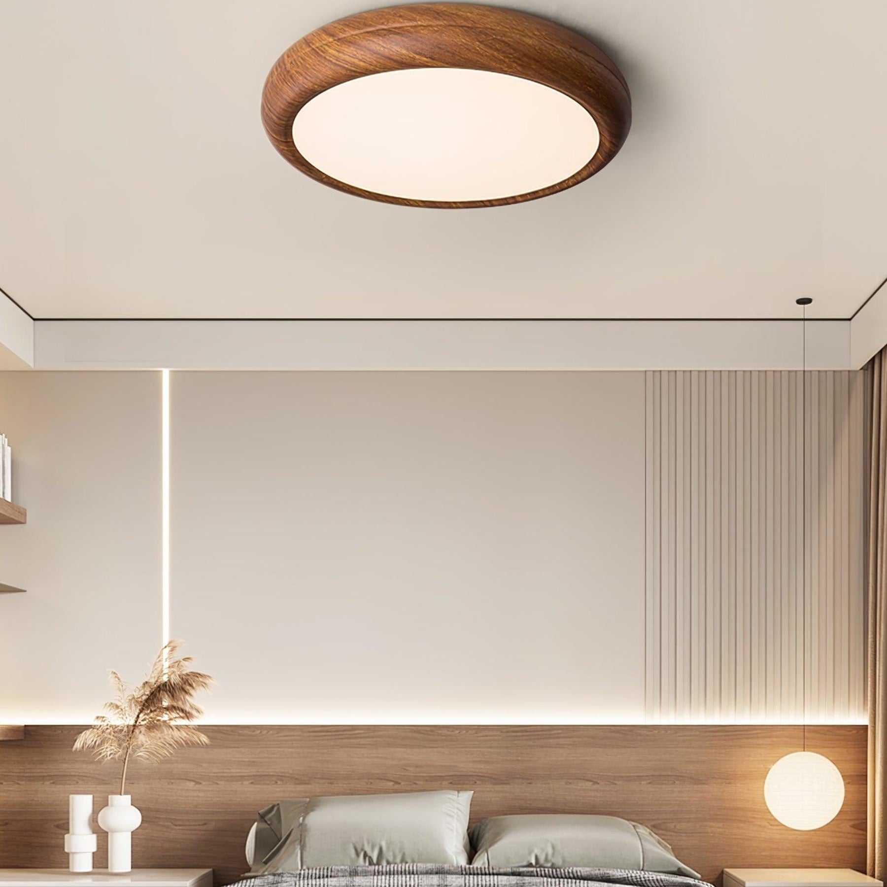 Modern Wood Flush Mount Ceiling Light for Living Room — Harbor Light Co.