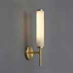 Modern Faux Alabaster Wall Light With Warm Glowing Shade — Harbor Light Co.