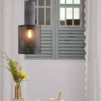 Industrial Wrought Iron Concrete Pendant Light With Warm LED Glow — Harbor Light Co.