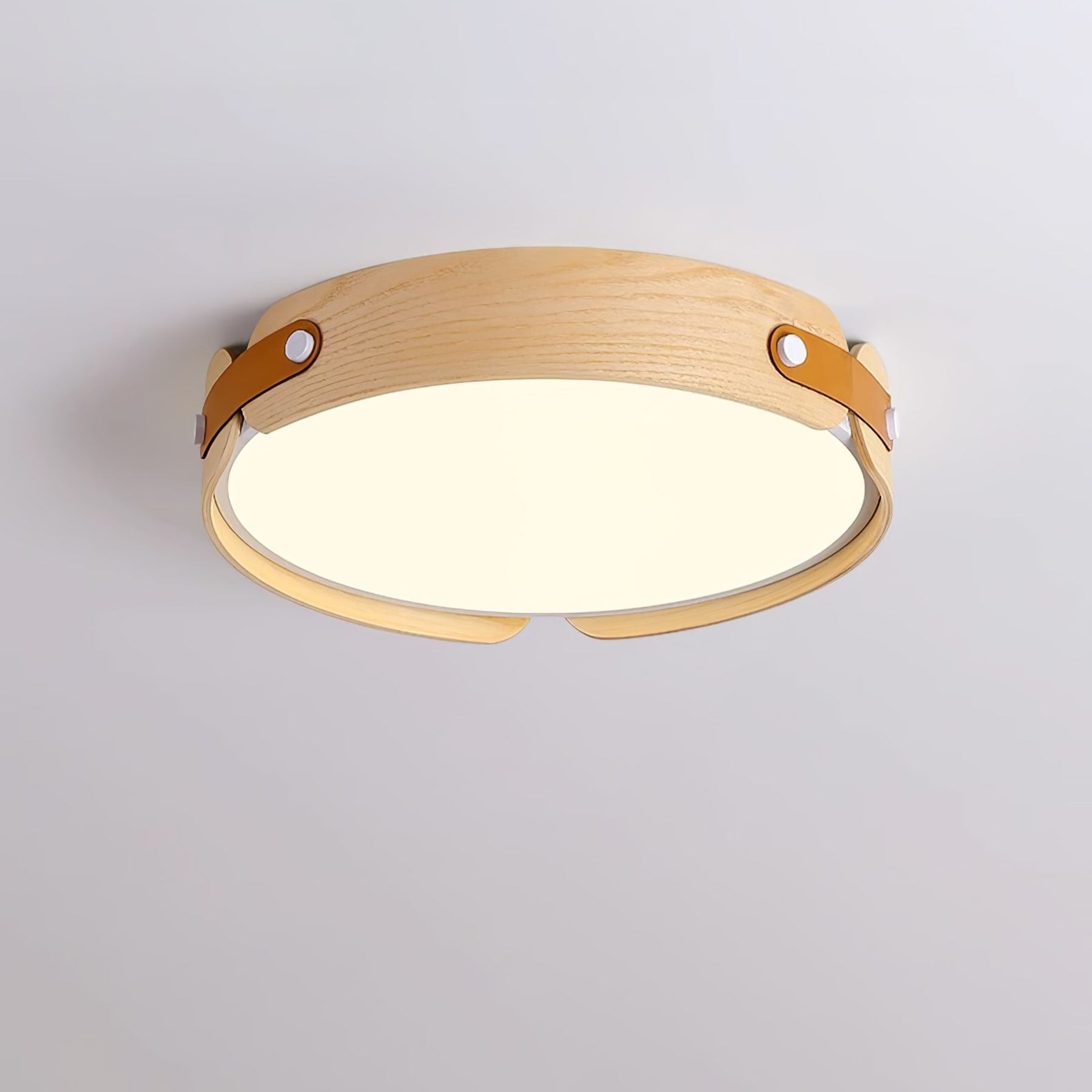 Scandinavian Wood Flush Mount Ceiling Light for Living Room — Harbor Light Co.
