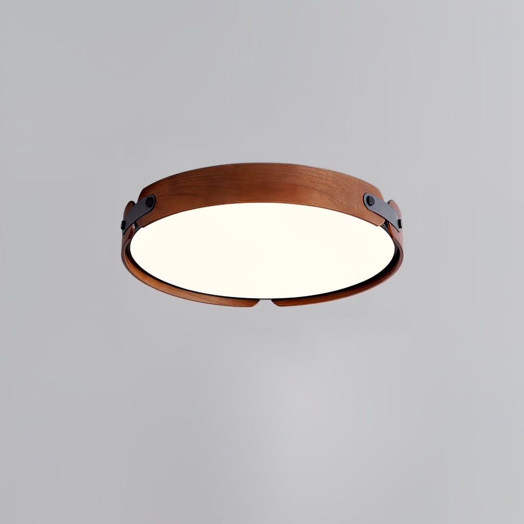 Scandinavian Wood Flush Mount Ceiling Light for Living Room in Walnut — Harbor Light Co.