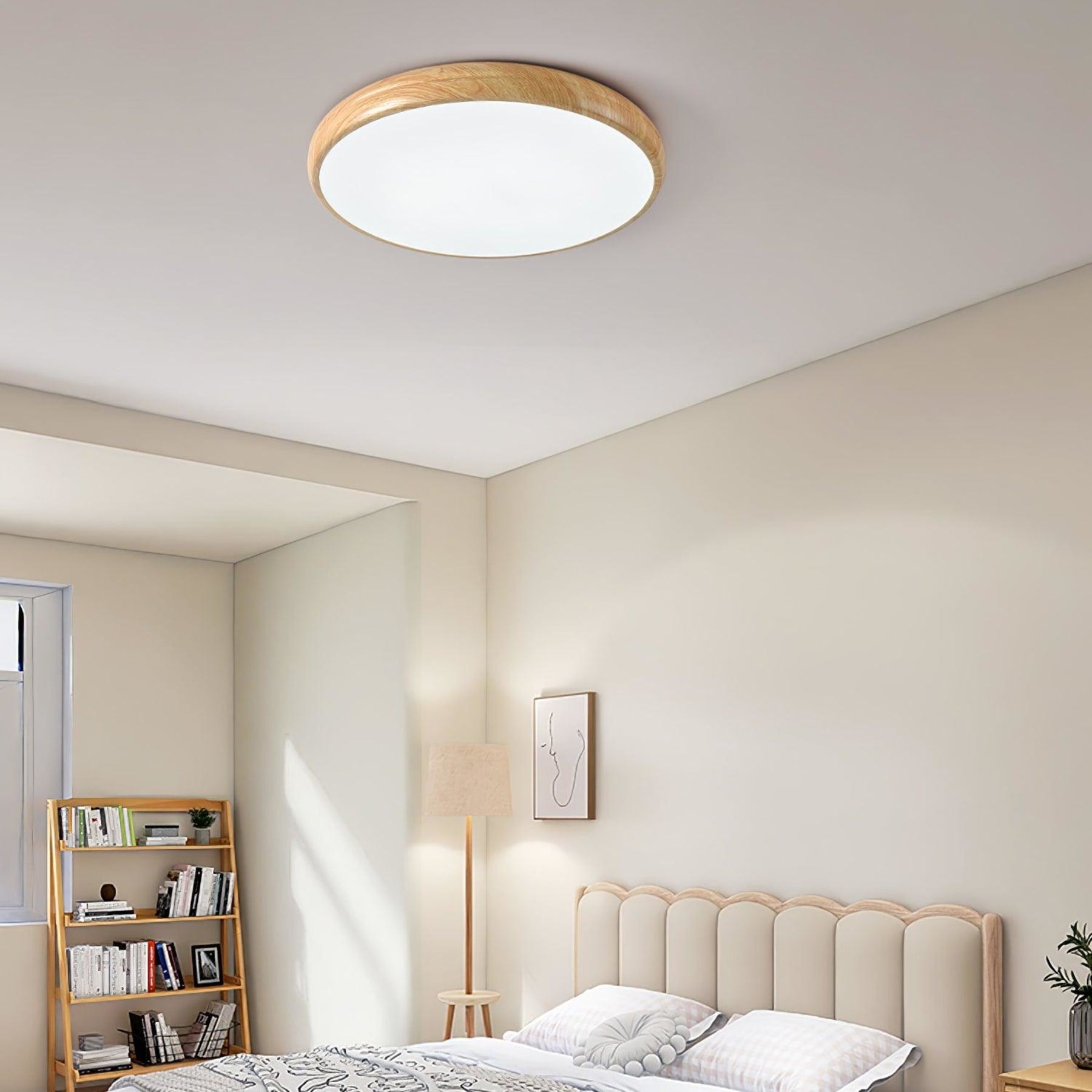 Modern Wood Flush Mount Ceiling Light for Living Room — Harbor Light Co.