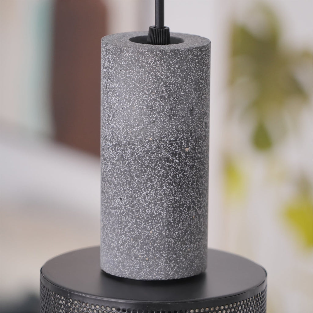 Industrial Wrought Iron Concrete Pendant Light With Warm LED Glow — Harbor Light Co.