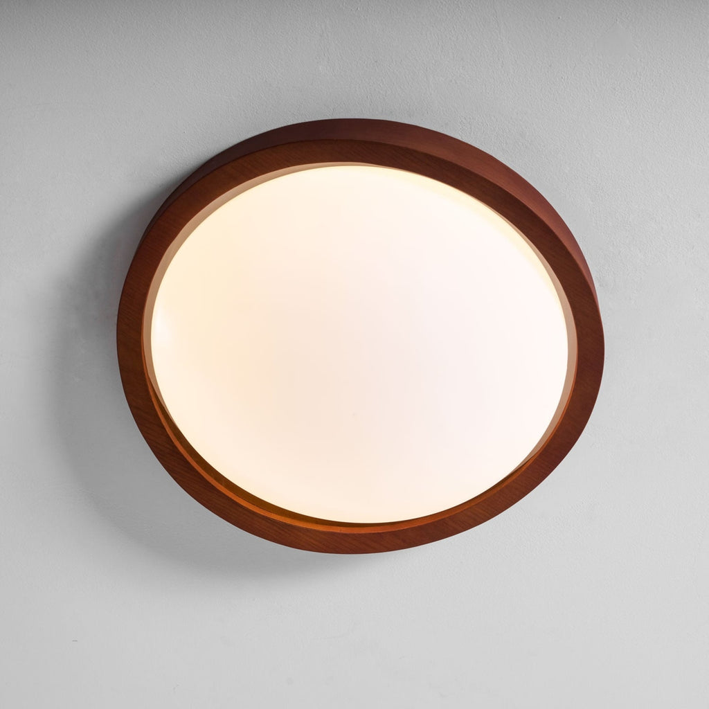 Modern Wood Flush Mount Ceiling Light With Tri-Color Glow — Harbor Light Co.