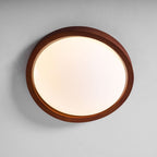 Modern Wood Flush Mount Ceiling Light With Tri-Color Glow — Harbor Light Co.