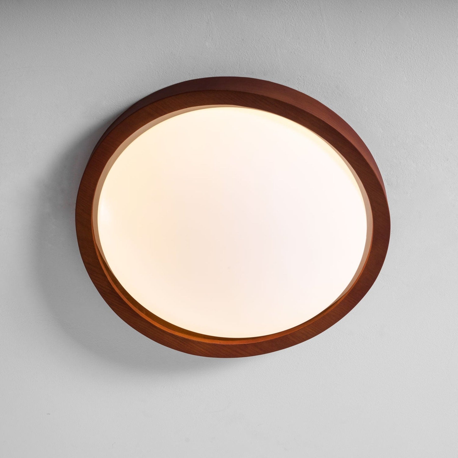 Modern Wood Flush Mount Ceiling Light With Tri-Color Glow — Harbor Light Co.