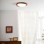 Modern Wood Flush Mount Ceiling Light With Tri-Color Glow — Harbor Light Co.