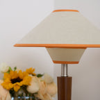 Retro Wood Table Lamp With Fabric Shade for Living Room — Harbor Light Co.