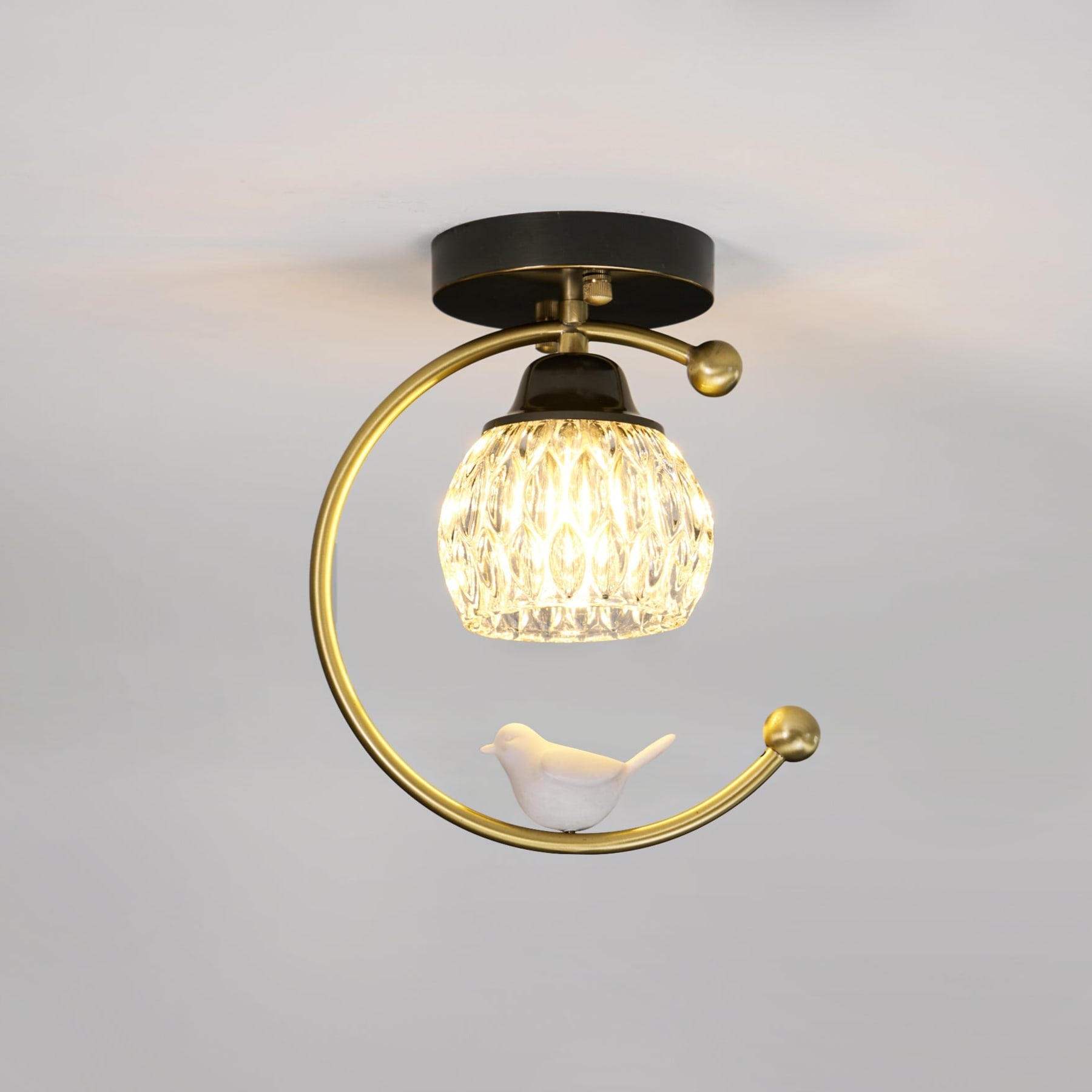 Modern Brass Semi-Flush Ceiling Light for Living Room — Harbor Light Co.