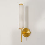 Modern Faux Alabaster Wall Light With Warm Glowing Shade — Harbor Light Co.