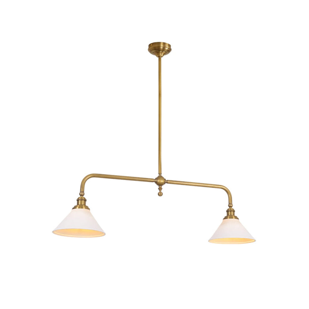 Modern Brass Pendant Light With Ceramic Shades for Dining Room — Harbor Light Co.
