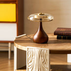 Modern Ash Wood and Brass Table Lamp for Living Room — Harbor Light Co.