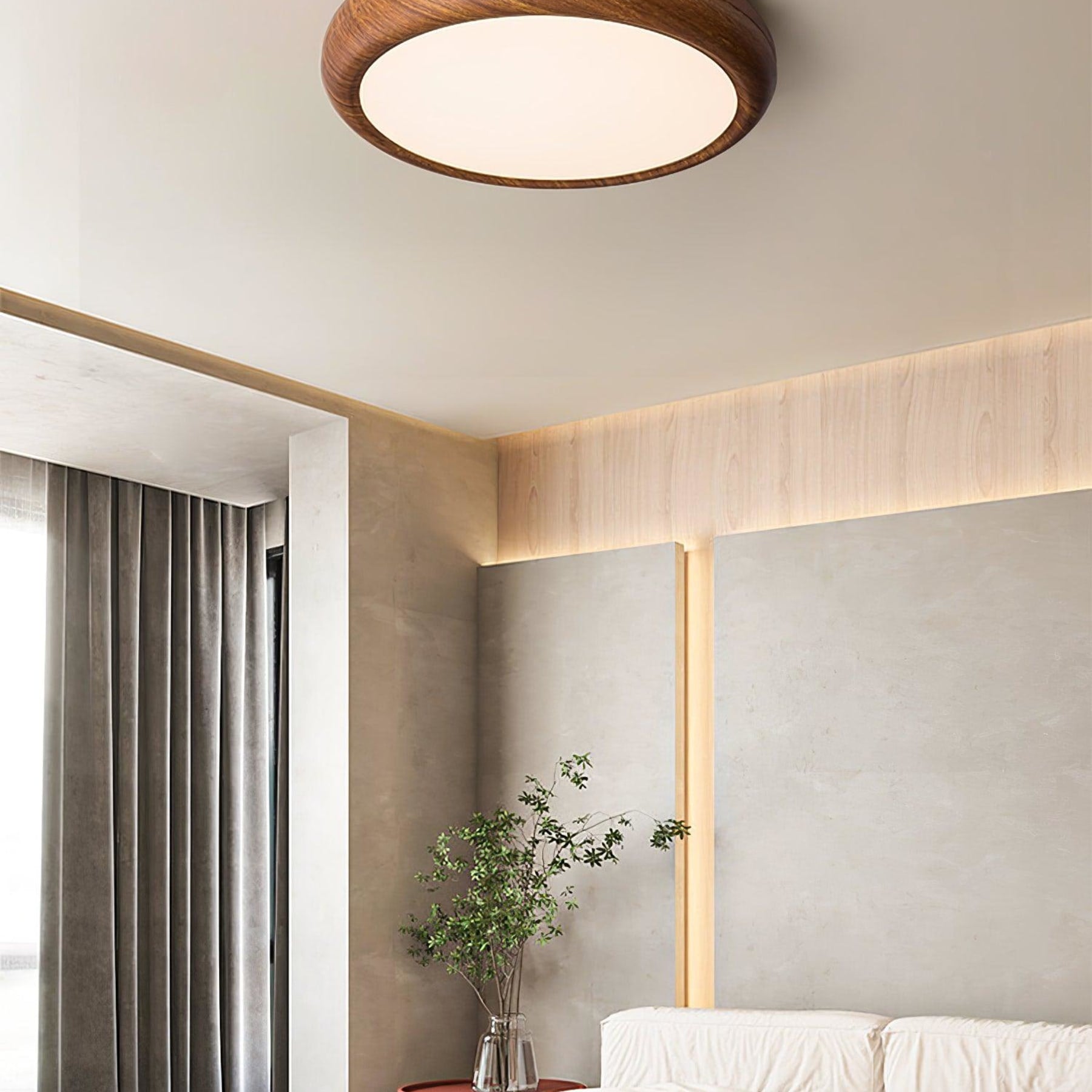 Modern Wood Flush Mount Ceiling Light for Living Room — Harbor Light Co.