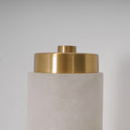 Modern Faux Alabaster Wall Light With Warm Glowing Shade — Harbor Light Co.
