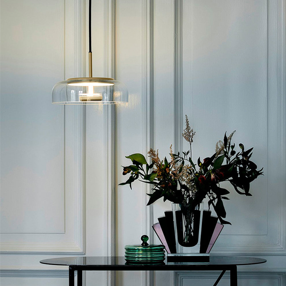 Glass Dining Room Pendant Light with Dimmable LED Light
