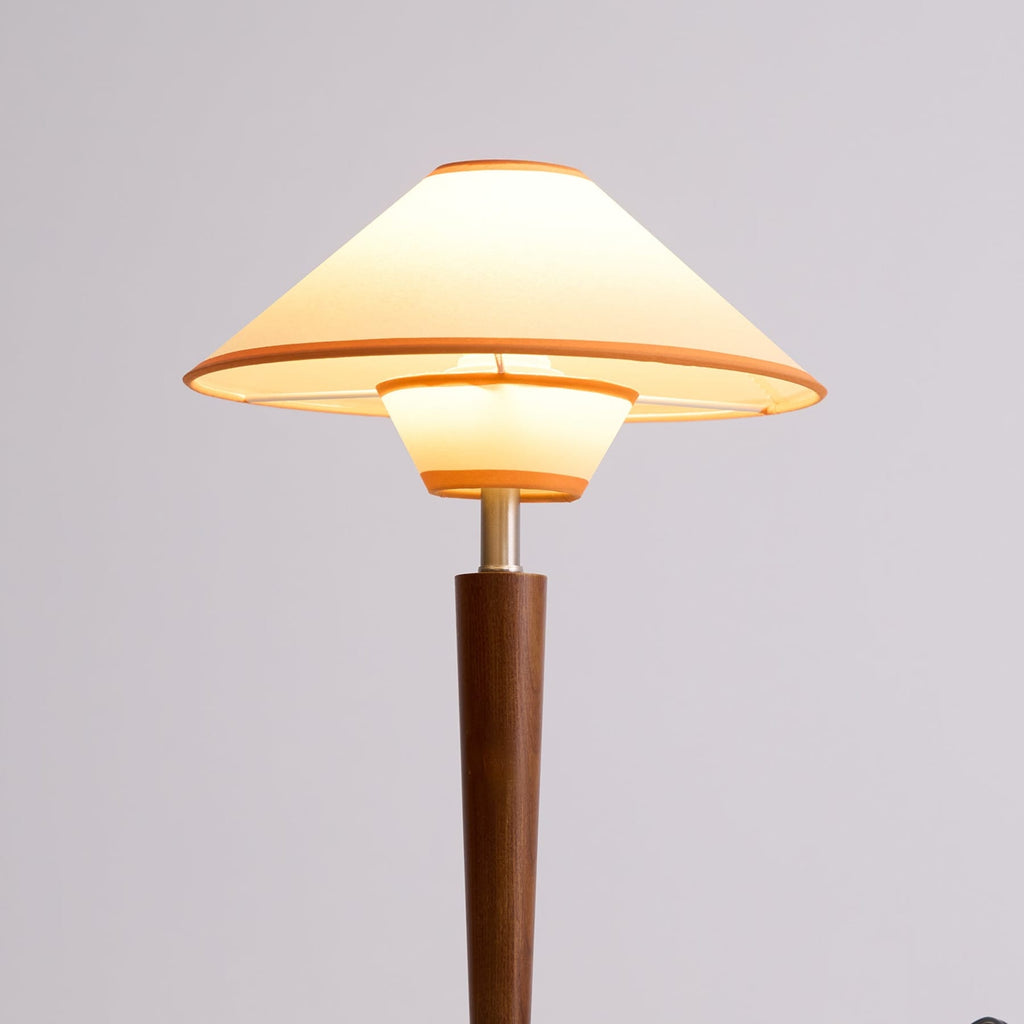 Retro Wood Table Lamp With Fabric Shade for Living Room — Harbor Light Co.