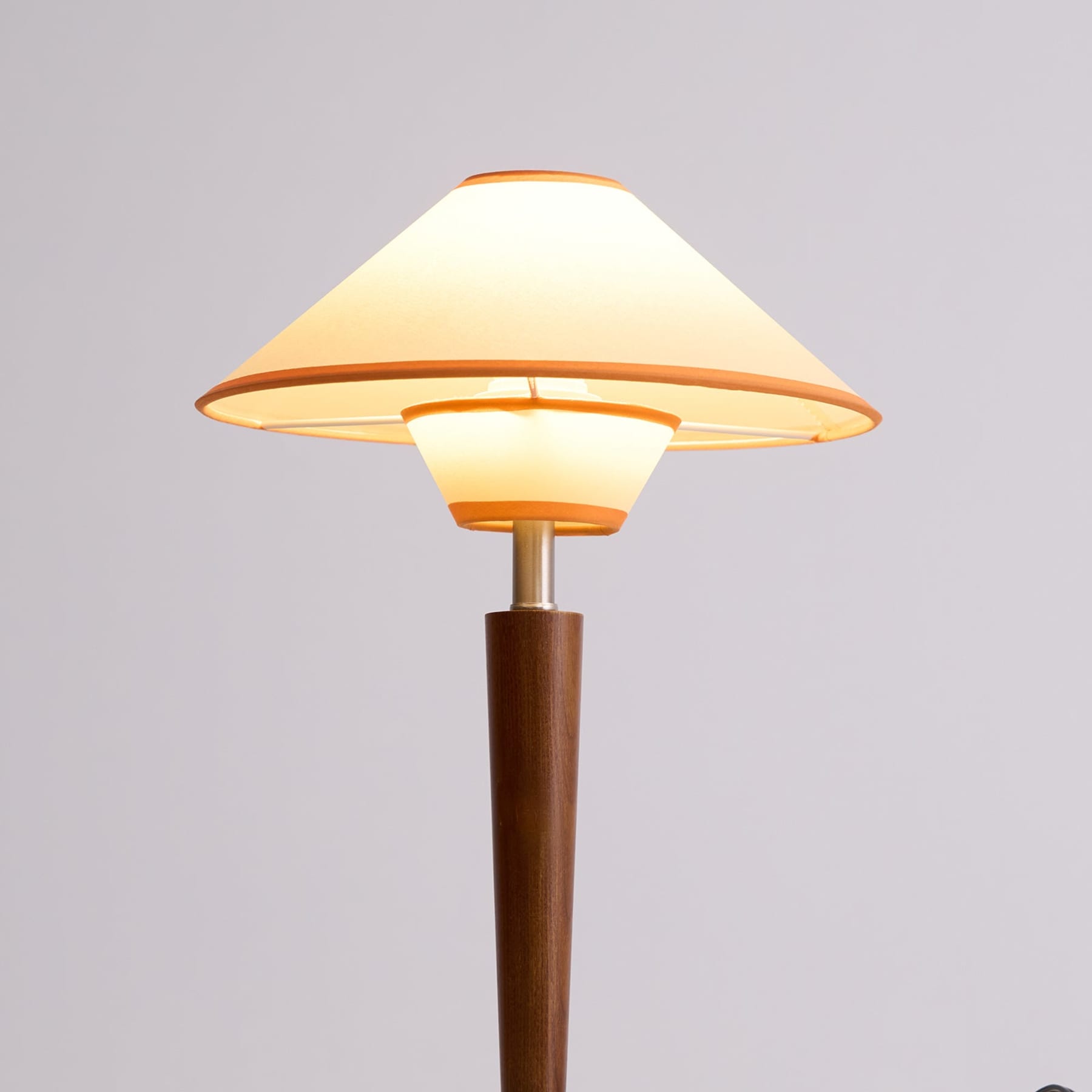 Retro Wood Table Lamp With Fabric Shade for Living Room — Harbor Light Co.