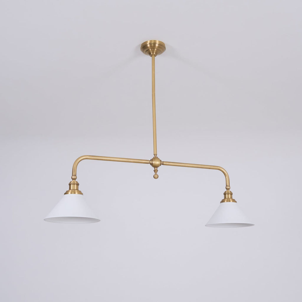 Modern Brass Pendant Light With Ceramic Shades for Dining Room — Harbor Light Co.