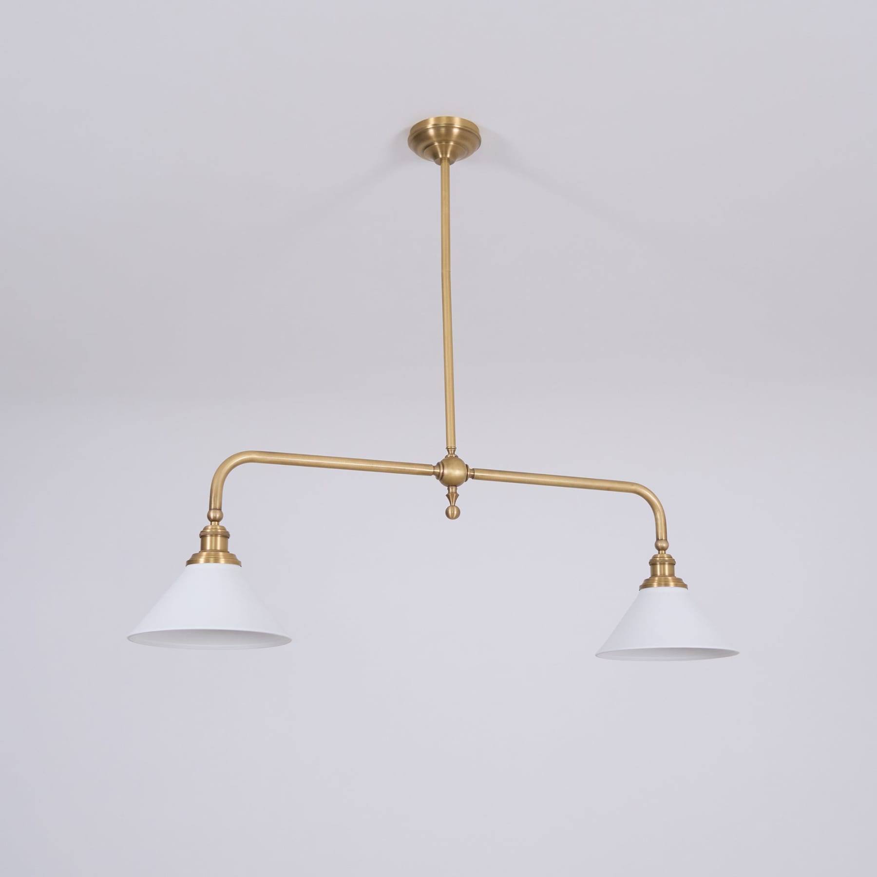 Modern Brass Pendant Light With Ceramic Shades for Dining Room — Harbor Light Co.