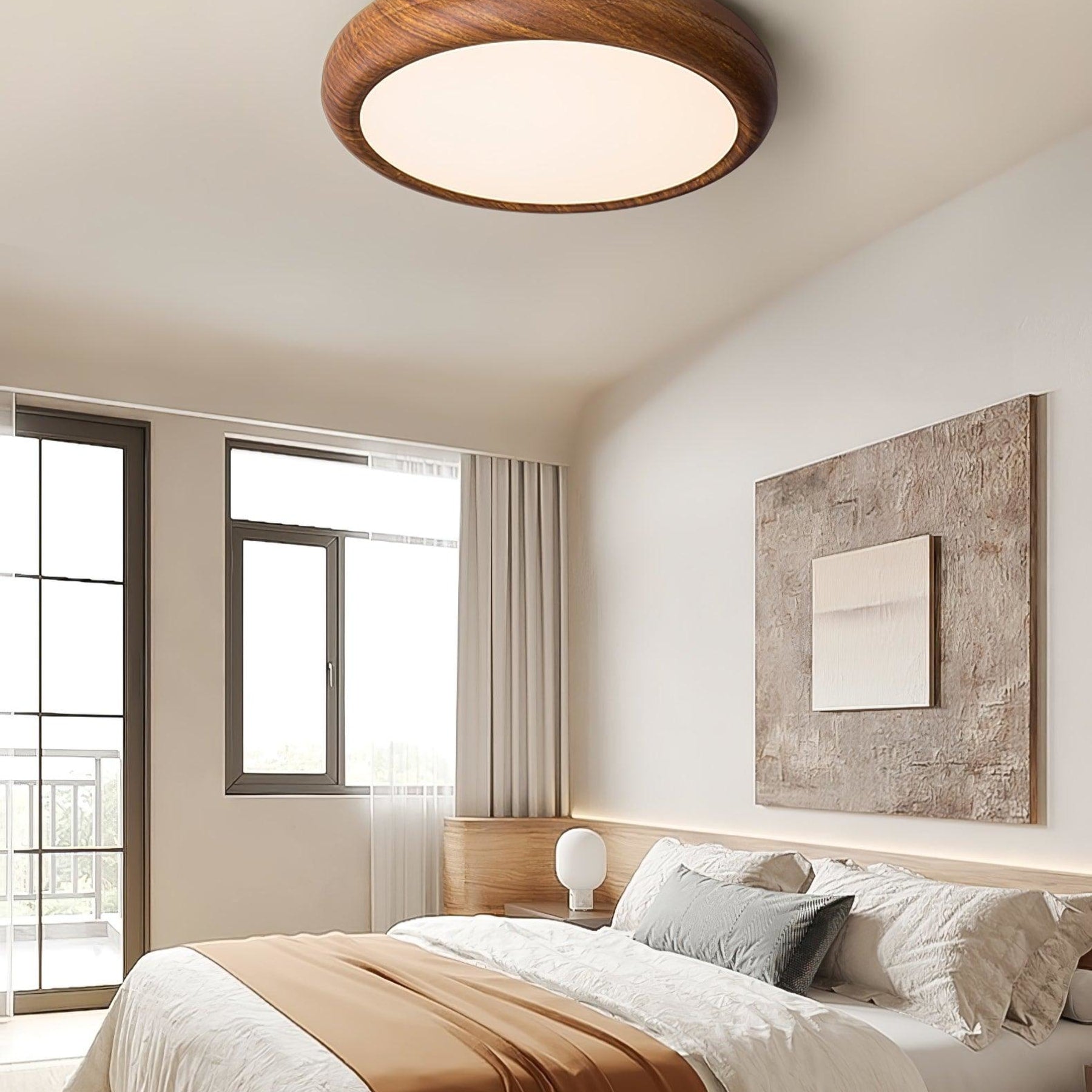 Modern Wood Flush Mount Ceiling Light for Living Room — Harbor Light Co.