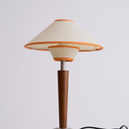 Retro Wood Table Lamp With Fabric Shade for Living Room — Harbor Light Co.