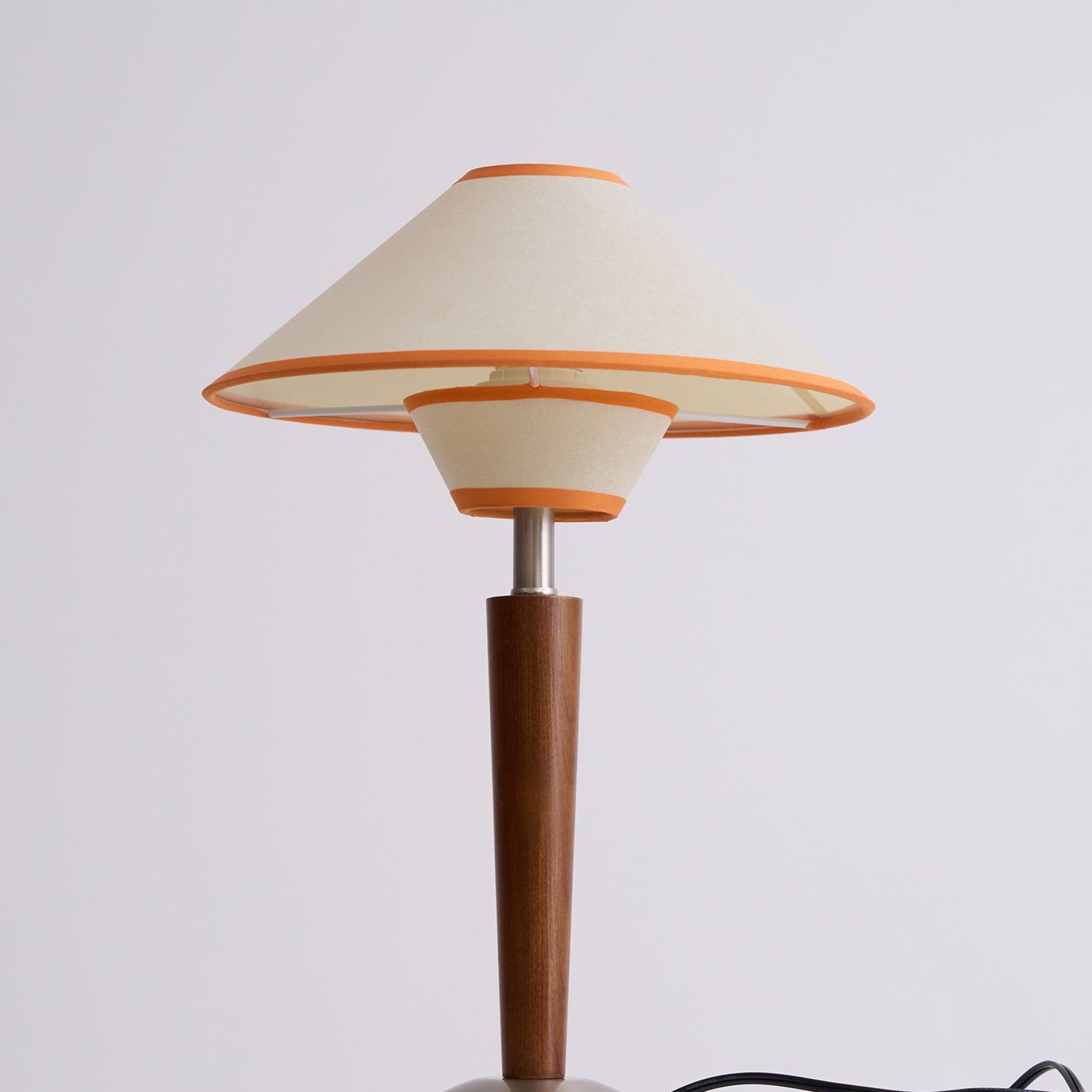 Retro Wood Table Lamp With Fabric Shade for Living Room — Harbor Light Co.